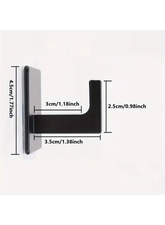 1pc Black Self Adhesive Wall Hooks No Drill Space Saving for Bathroom Kitchen - Image 1
