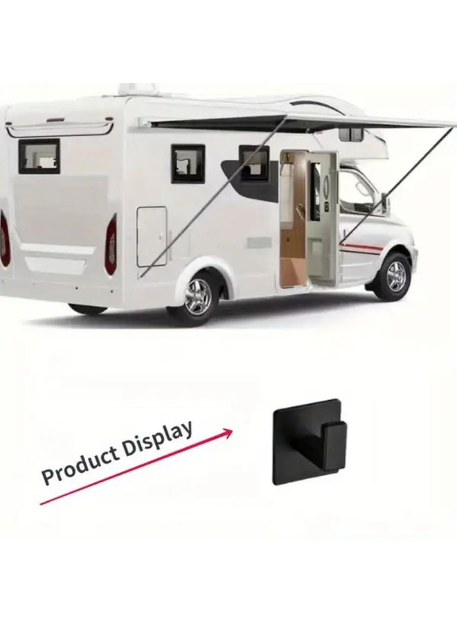 1pc Black Self Adhesive Wall Hooks No Drill Space Saving for Bathroom Kitchen - Image 3