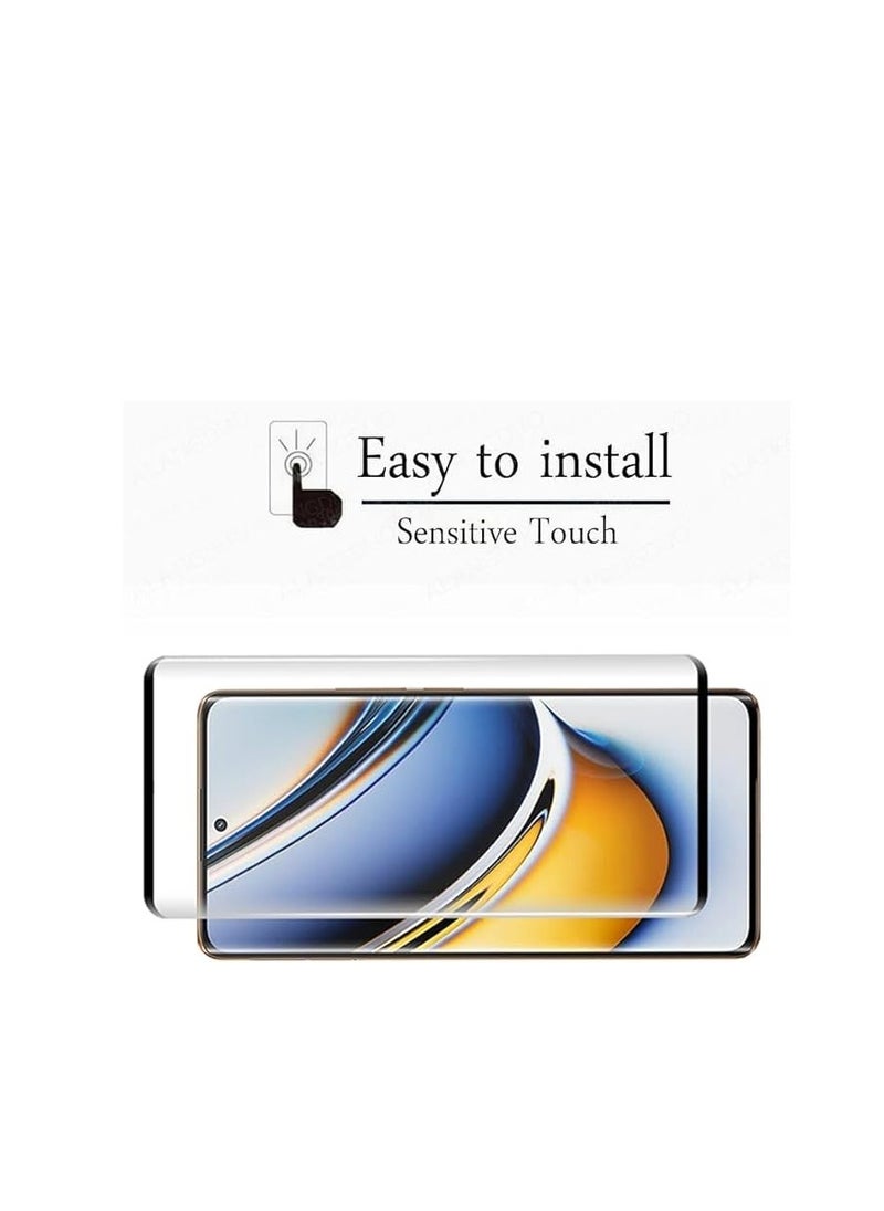 Generic - Screen Protector for OPPO Realme 11 Pro Plus Tempered Glass Protector Full Glue Edge to Edge 9H Hardness Anti Fingerprint 3D Curved Scratch Resistance Glass for Realme 11 Pro Plus - Image 1