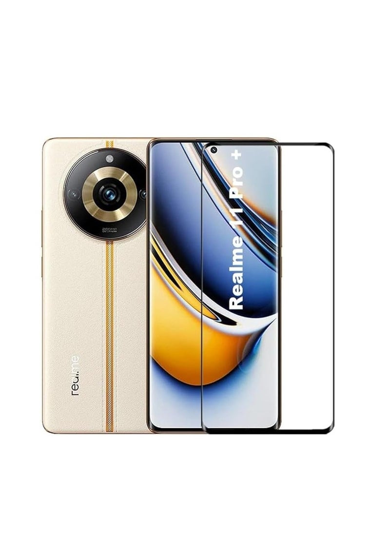 Generic - Screen Protector for OPPO Realme 11 Pro Plus Tempered Glass Protector Full Glue Edge to Edge 9H Hardness Anti Fingerprint 3D Curved Scratch Resistance Glass for Realme 11 Pro Plus - Image 1