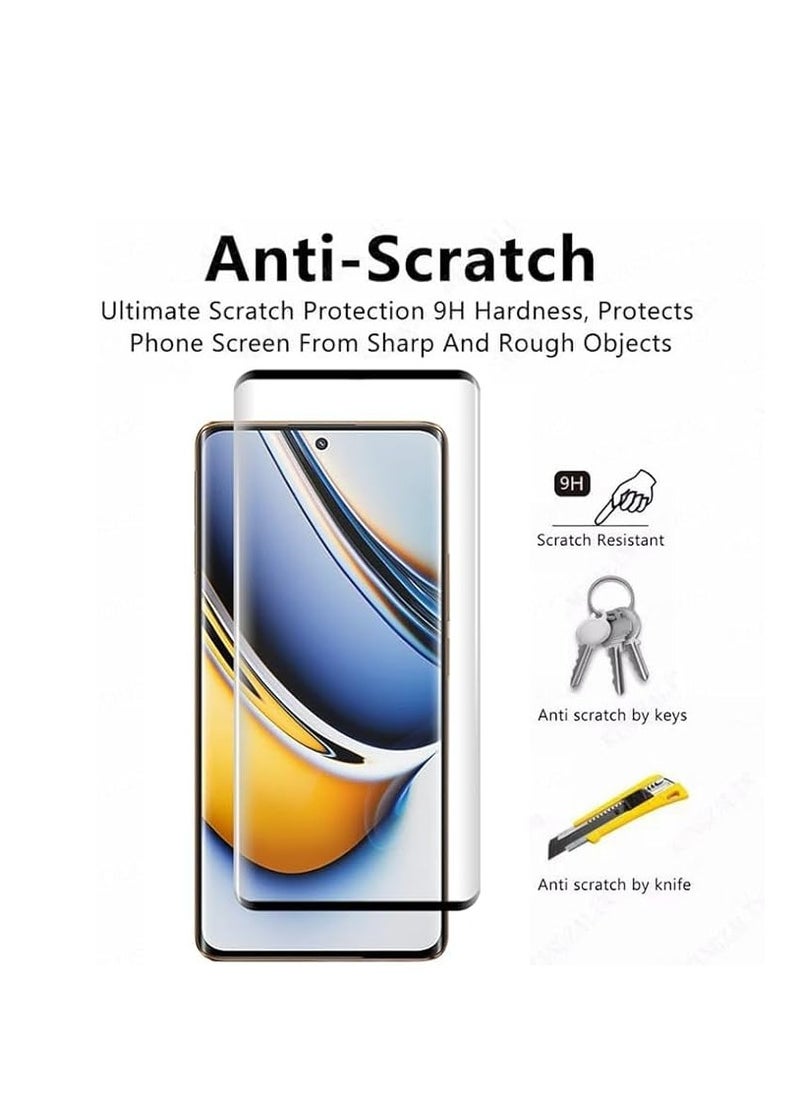 Generic - Screen Protector for OPPO Realme 11 Pro Plus Tempered Glass Protector Full Glue Edge to Edge 9H Hardness Anti Fingerprint 3D Curved Scratch Resistance Glass for Realme 11 Pro Plus - Image 1