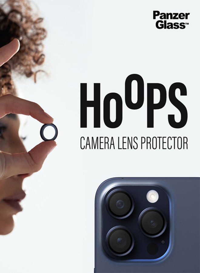 بانزرجلاس واقي عدسة الكاميرا بانزر جلاس هوبز لهاتف آيفون 15 برو و 15 برو ماكس باللون الأزرق التيتانيومي - Image 2