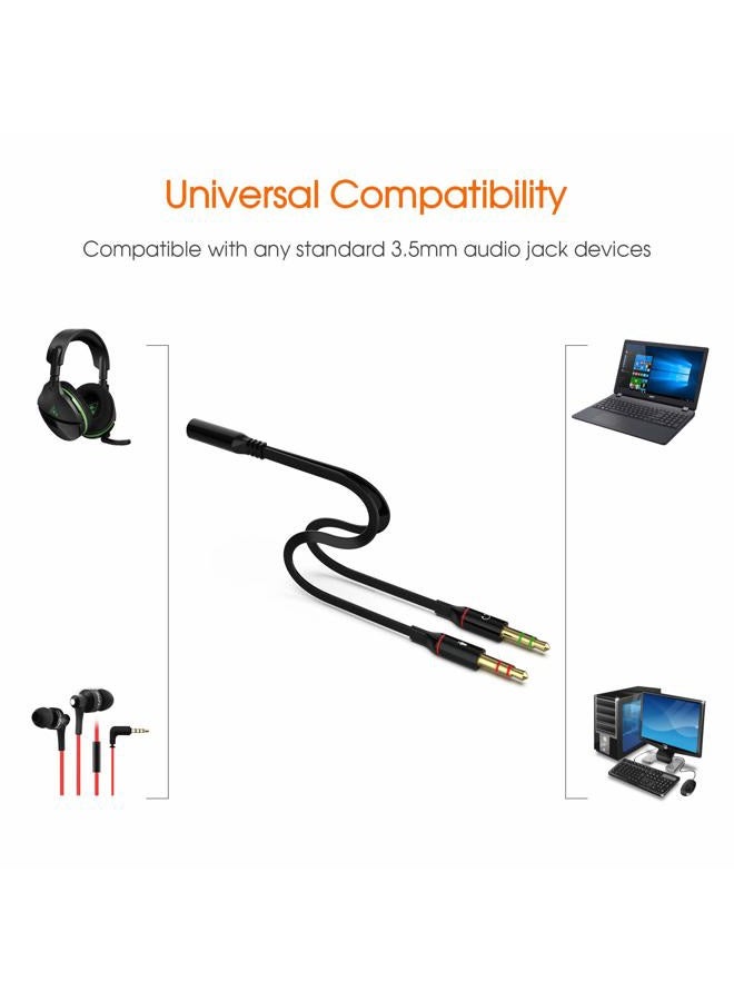 Maeline Headphone Splitter Adapter, 3.5mm Mic Cable for Computer, Headset 3.5mm Female to 2 Dual Male Microphone Audio Stereo Jack Earphones Port to Gaming Speaker PC - Image 5