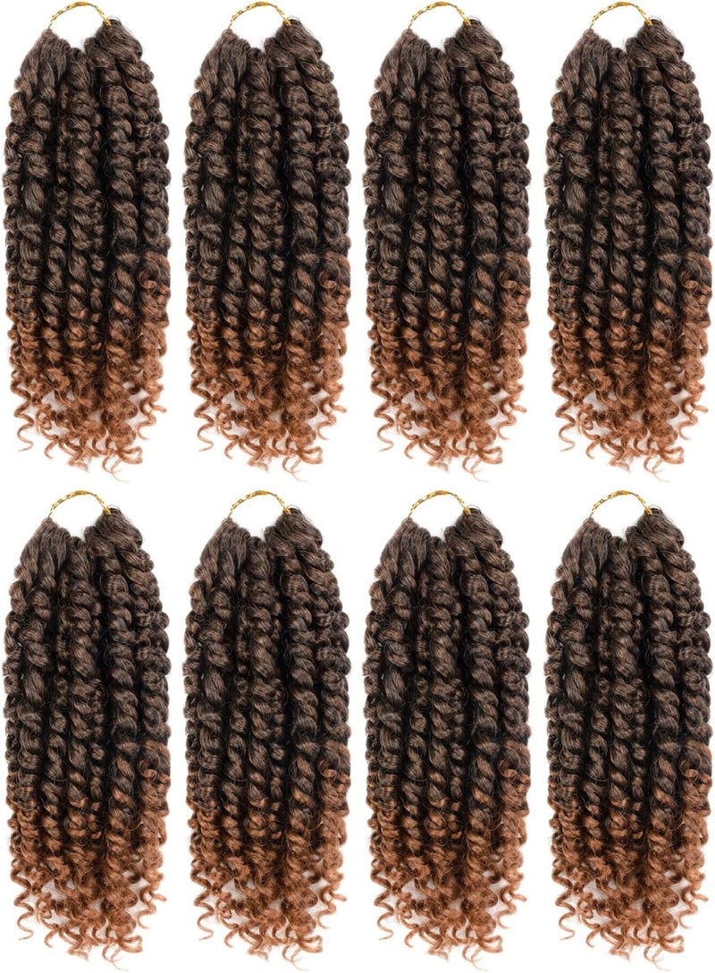 NAYOO Passion Twist Hair - 8 Packs 8 Inch Passion Twist Crochet Hair For Black Women, Crochet Pretwisted Curly Hair Passion Twists Synthetic Braiding Hair Extensions(8 Inch 8 Packs, T30) - Image 1
