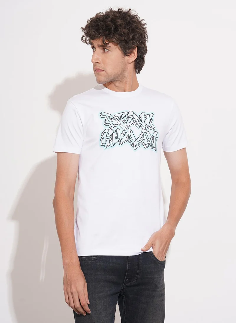 Being Human Printed Round Neck Pure Cotton Regular Fit T-shirt