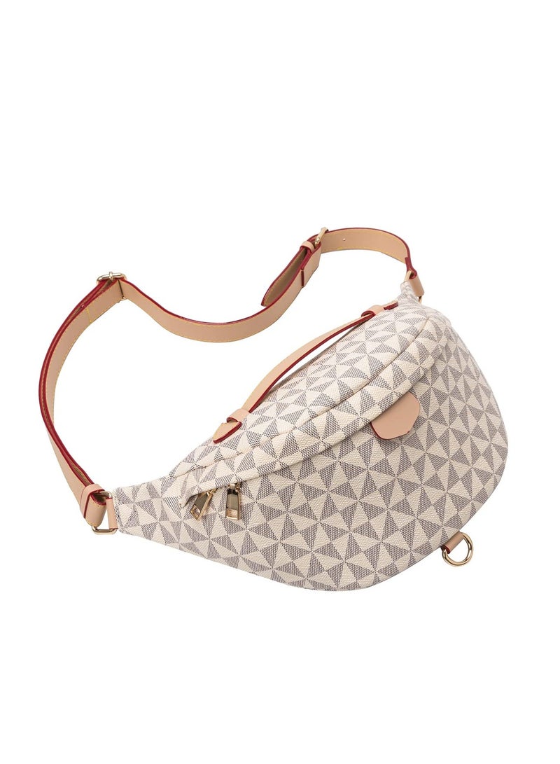 , Fanny Pack Crossbody Bags for Women, Fashion Sling Bag for Girls, Small Belt Chest Bum Bag, PU Leather Waterproof Checkered Fanny Packs for Runing, Shopping, Travel - Image 3
