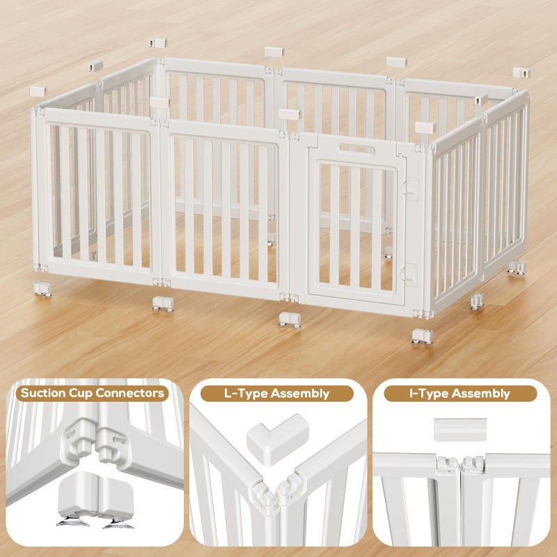 LoveTail Dog Playpen,Clear Dog Pen, Acrylic Dog Penï¼ŒEasy to Install and Remove Dog Play Pen and Kennel Playpen, Suitable for Dogs, Cats,Dog Playpen Indoor (White, 23.6 inch Height, 10 Panels) - Image 4