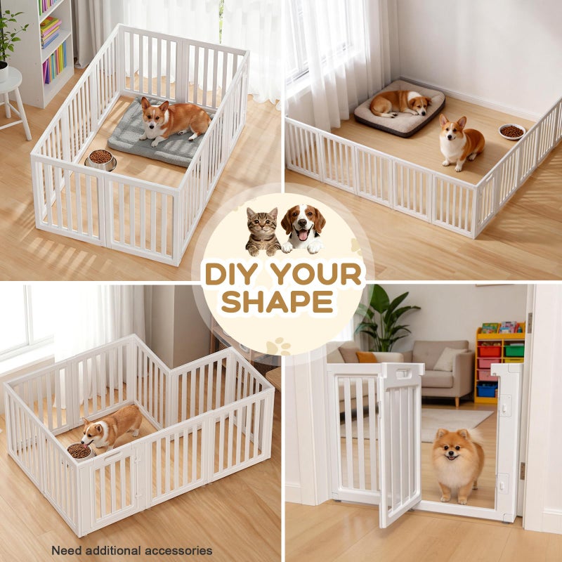 LoveTail Dog Playpen,Clear Dog Pen, Acrylic Dog Penï¼ŒEasy to Install and Remove Dog Play Pen and Kennel Playpen, Suitable for Dogs, Cats,Dog Playpen Indoor (White, 23.6 inch Height, 10 Panels) - Image 5