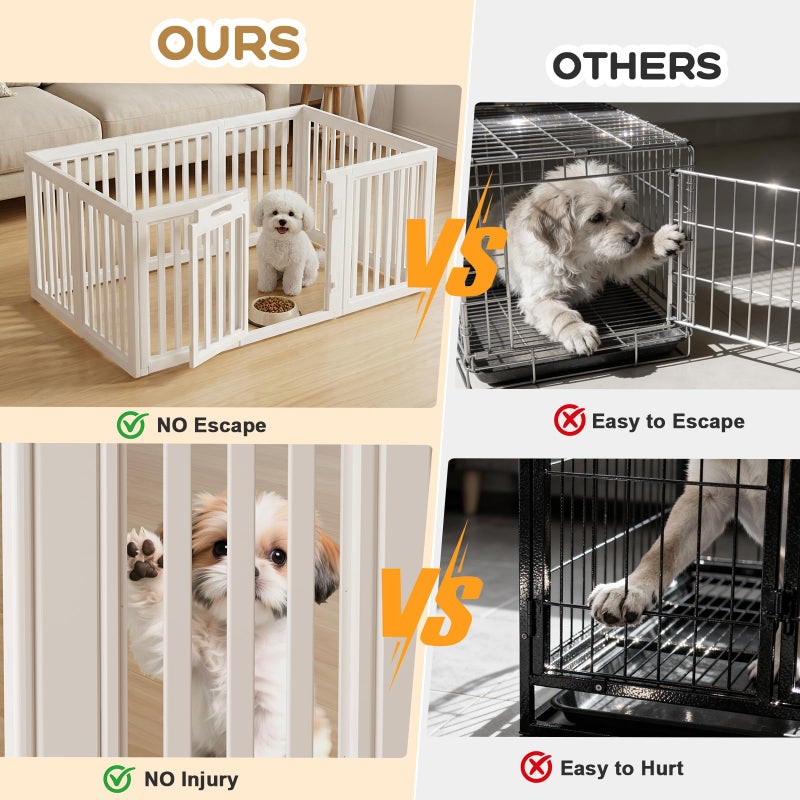 LoveTail Dog Playpen,Clear Dog Pen, Acrylic Dog Penï¼ŒEasy to Install and Remove Dog Play Pen and Kennel Playpen, Suitable for Dogs, Cats,Dog Playpen Indoor (White, 23.6 inch Height, 10 Panels) - Image 2