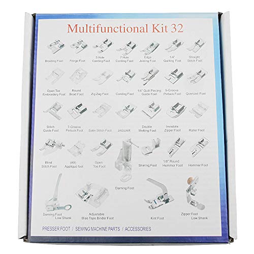 TOVOT 32 PCS Domestic Sewing Machine Presser Feet Set for Singer, Brother, Janome and Kenmore,Babylock, Low Shank Sewing Machines - Image 2