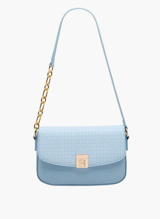 Flora Bella By Shoexpress Flora Bella Monogram Print Shoulder Bag with Magnetic Button Closure - Image 1