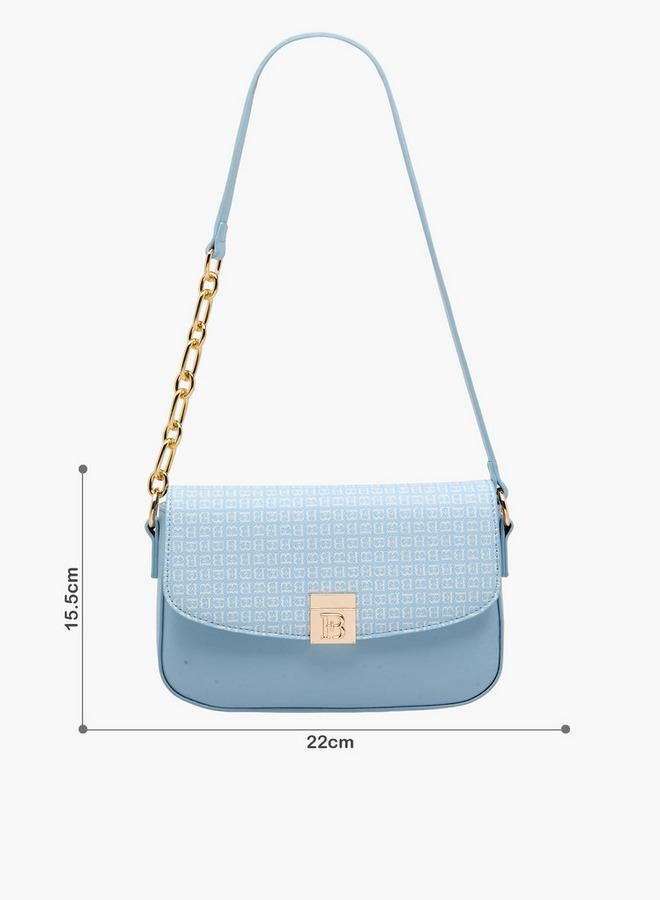 Flora Bella By Shoexpress Flora Bella Monogram Print Shoulder Bag with Magnetic Button Closure - Image 2