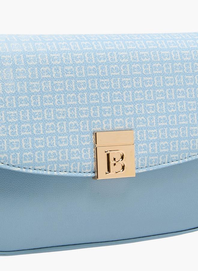 Flora Bella By Shoexpress Flora Bella Monogram Print Shoulder Bag with Magnetic Button Closure - Image 5