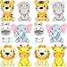 Suilung 12 Pcs Mini Safari Stuffed Animals Bulk 4 Jungle Plush Toys Giraffe Tiger Elephant Zebra Lion Forest Animals Keychains for Classroom Baby Shower Birthday Easter Party Favors - Image 4