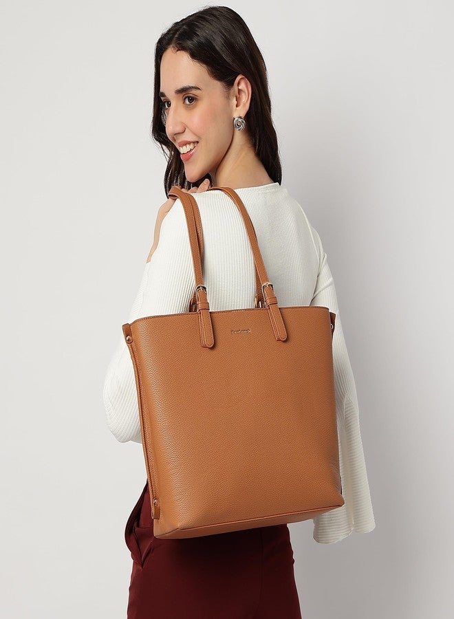 Fastrack Mood Muse Laptop Tote for Women| Faux Leather Handbag With Padded 14-Inch Laptop Compartment | Spacious Interior With Multiple Pockets | Trendy Women's Handbags | Shoulder Bags For Girls - Image 2