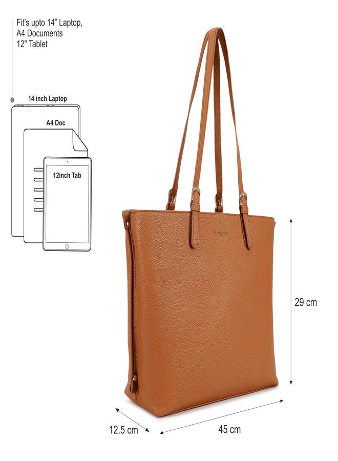 Fastrack Mood Muse Laptop Tote for Women| Faux Leather Handbag With Padded 14-Inch Laptop Compartment | Spacious Interior With Multiple Pockets | Trendy Women's Handbags | Shoulder Bags For Girls - Image 4