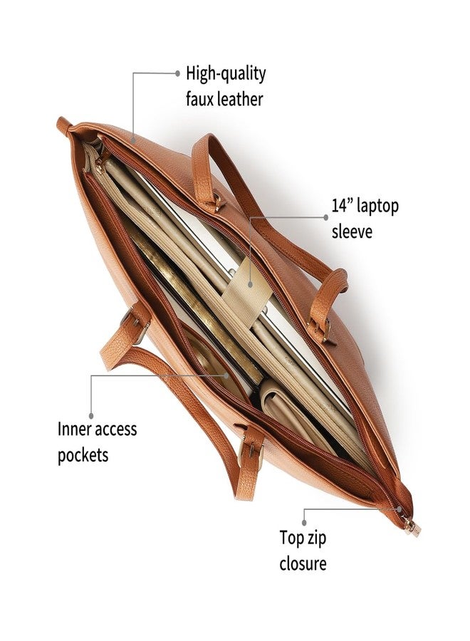 Fastrack Mood Muse Laptop Tote for Women| Faux Leather Handbag With Padded 14-Inch Laptop Compartment | Spacious Interior With Multiple Pockets | Trendy Women's Handbags | Shoulder Bags For Girls - Image 3