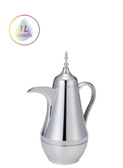 BLACKSTONE 1.0L Arabic Vacuum Flask Leakproof Thermos for Tea or Coffee Silver  - Image 1