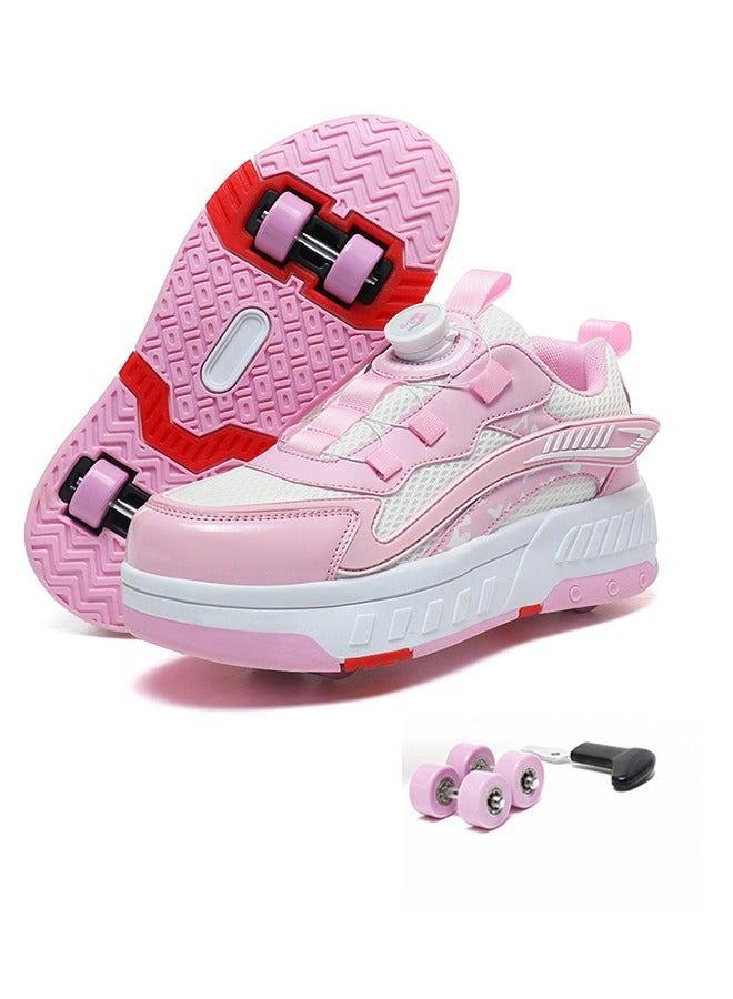 Joshberg Kid Roller Skates Shoes,Sneaker with Four Removable Wheels, Automatic Walking Shoes,Gifts for Children - Image 1