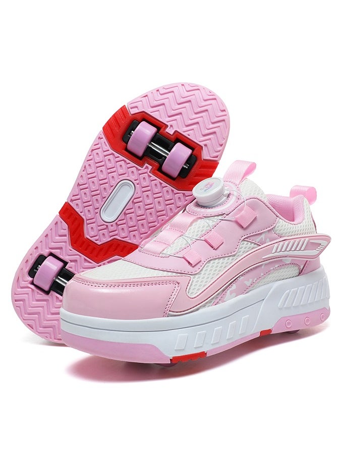 Joshberg - Four Wheels Roller Skate Shoes Outdoor Sport Sneaker Automatic Walking Shoes for Kids - Image 1
