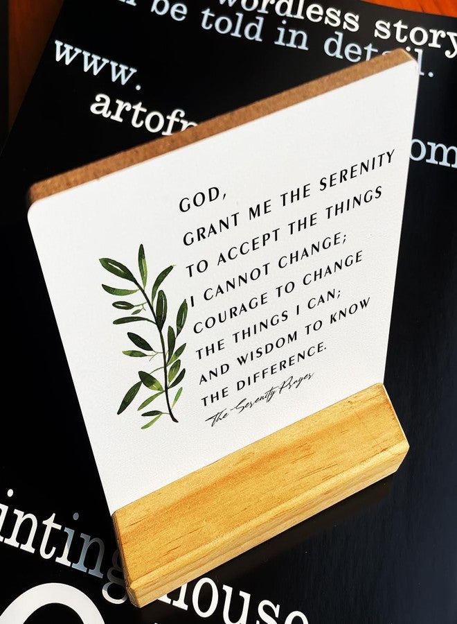 IYEZH Inspirational Quote Country the Serenity Prayer Wooden Plaque Sign Desk Decor Rustic Christian Desk Sign Decor for Home Office 4 x 4 Inches - Image 4