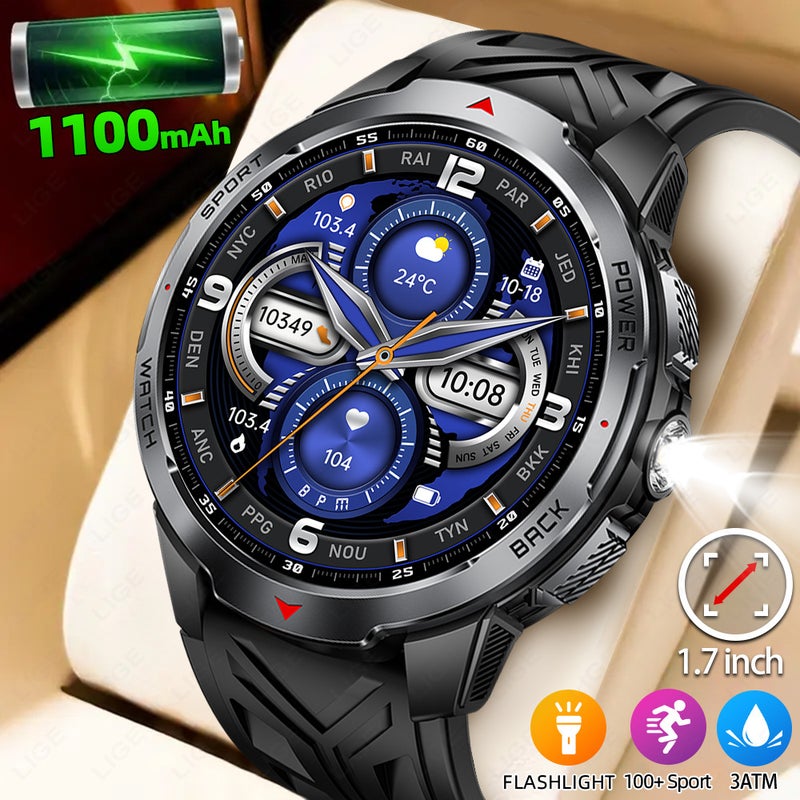 New Product Kt88 Smart Watch Hd Large Screen Flashlight Multi-Sport Health Monitoring Waterproof Watch - Image 2