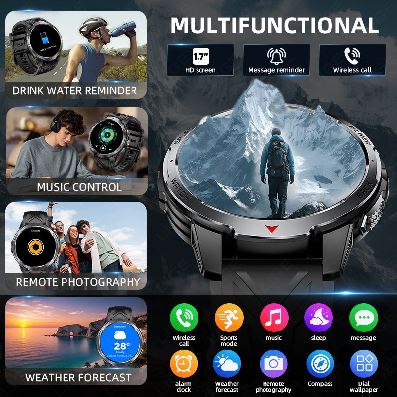 New Product Kt88 Smart Watch Hd Large Screen Flashlight Multi-Sport Health Monitoring Waterproof Watch - Image 4