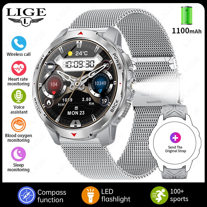 New Product Kt88 Smart Watch Hd Large Screen Flashlight Multi-Sport Health Monitoring Waterproof Watch - Image 1