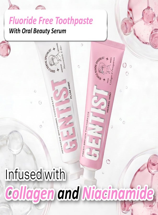 MEDIAN GENTIST Fresh Breath Toothpaste with Collagen - Fluoride Free, 13-Hour Freshness & 90% Bad Breath Reduction, Hydroxyapatite & Green Tea, Clean Formula, Cooling Mint & Herb Flavor, 3.5 OZ - Image 2