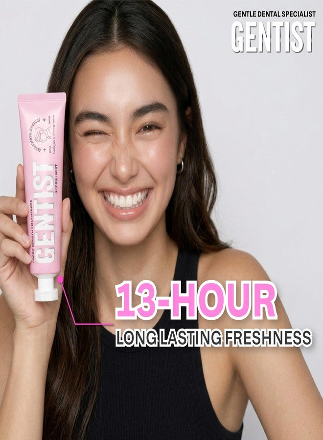 MEDIAN GENTIST Fresh Breath Toothpaste with Collagen - Fluoride Free, 13-Hour Freshness & 90% Bad Breath Reduction, Hydroxyapatite & Green Tea, Clean Formula, Cooling Mint & Herb Flavor, 3.5 OZ - Image 4
