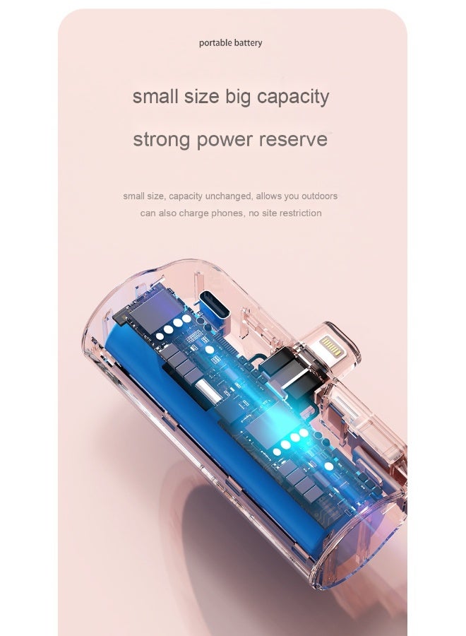 Mini Pocket 10000mAh Capsule Power Bank with Built-in Phone Stand (Type-C Version Includes Apple Charging Cable) - Image 3