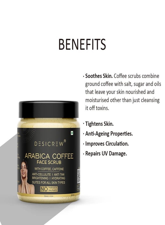 Desicrew Arabica Coffee Face Scrub With Coffee, Caffeine And Cocoa Butter For Face 100 Gm Scrub (100 g) - Image 3