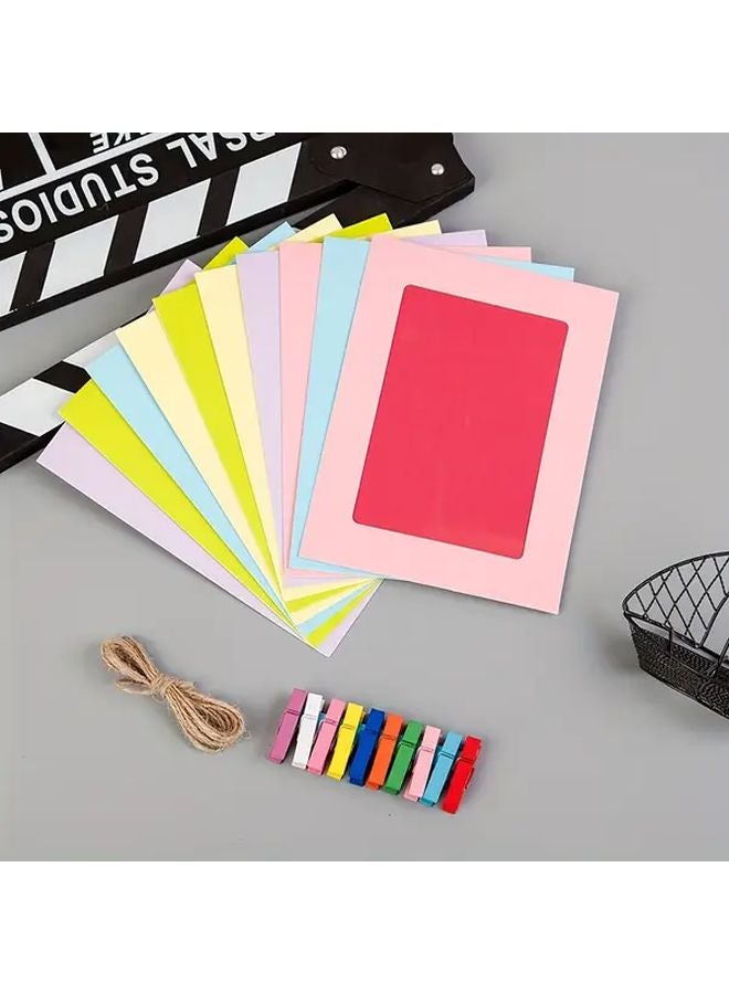 10pcs Colorful Square Photo Frames With Clips For Wall Decor And Scrapbooking - Image 5