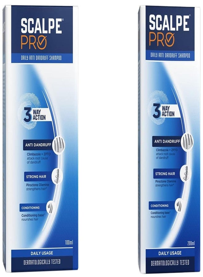 Scalpe Pro Anti Dandruff Shampoo (200ml) and Daily Anti-Dandruff Shampoo (100ml) with Climbazole & ZPTO Formulation - Image 1