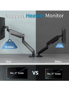 Adjustable Arm Computer Monitor Desk Mount Stand with Gas Spring Ultrawide to 32-inch Flat/Curved Computer Screens Heavy Duty Aluminum Support 19.8lbs Grommet Mounting Base - pzsku/Z9A72AE30B4A59B6528FAZ/45/1741192292/403433f0-e0a2-4ea1-99e6-a802c150ff04