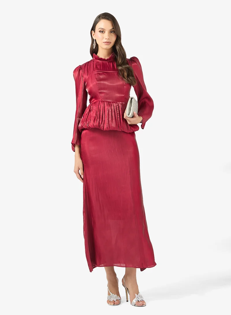 Dress With Draped Peplum Waist