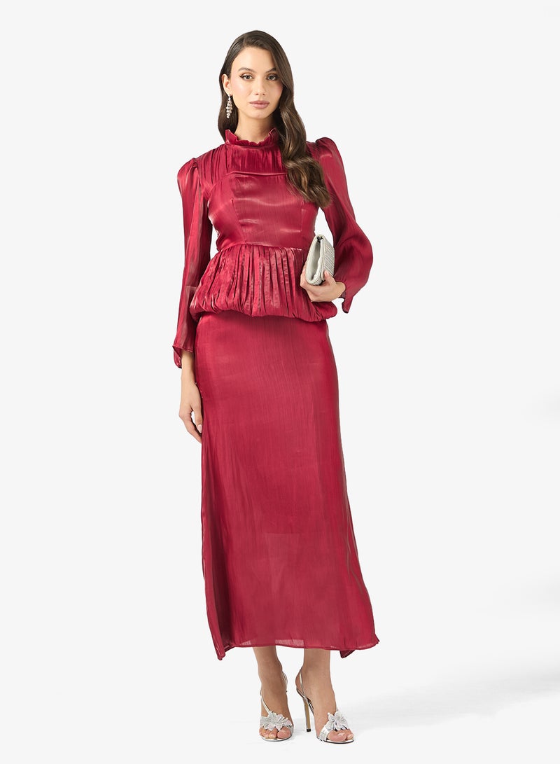 Khizana Dress With Draped Peplum Waist - Image 1