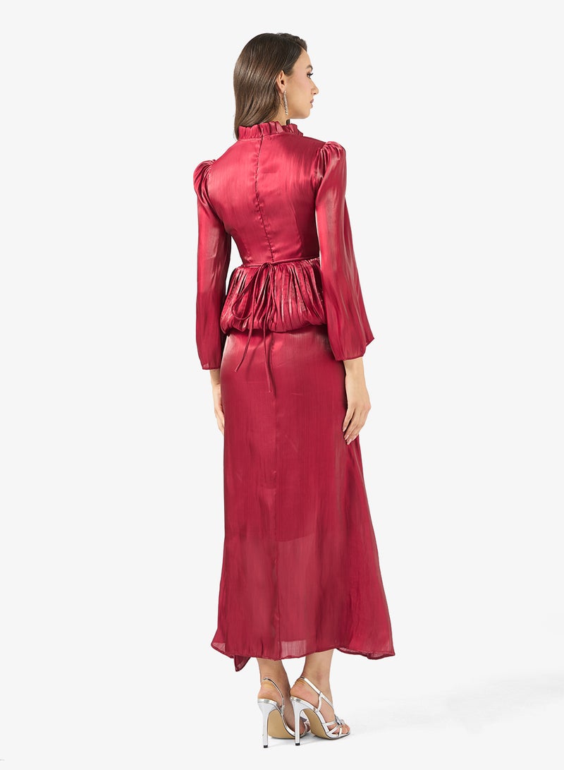 Khizana Dress With Draped Peplum Waist - Image 2