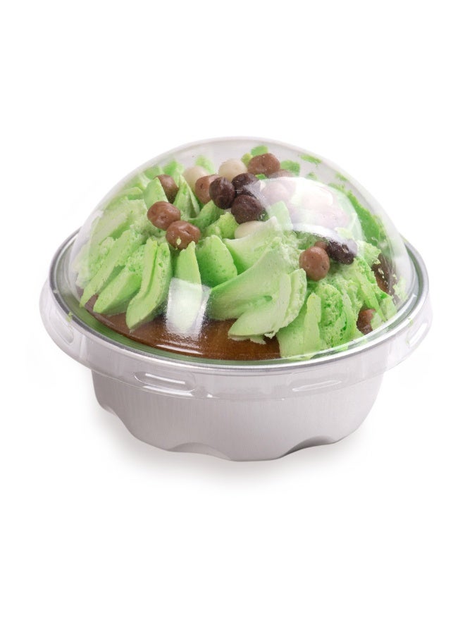 Restaurantware 1.7 Ounce Disposable Ramekins With Lids, 100 Round Creme Brulee Disposable Cups - Dome Lids, Oven-Safe, Silver Aluminum Disposable Baking Cups, For Cupcakes And Muffins, Freezer-Safe  - Image 2