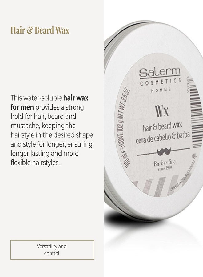 SALERM - Men's Hair Wax - Homme Barber Line - 100 ml - for Hair, Beard, and Mustache - Strong Hold and Medium Shine - with Hydrating Actives - Keeps Style Longer - Image 2