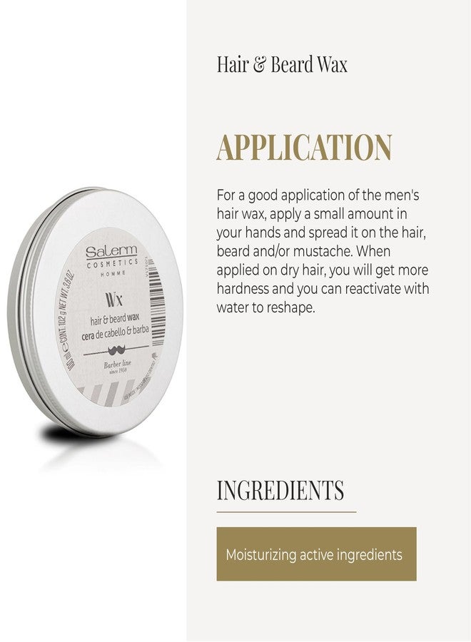 SALERM - Men's Hair Wax - Homme Barber Line - 100 ml - for Hair, Beard, and Mustache - Strong Hold and Medium Shine - with Hydrating Actives - Keeps Style Longer - Image 4