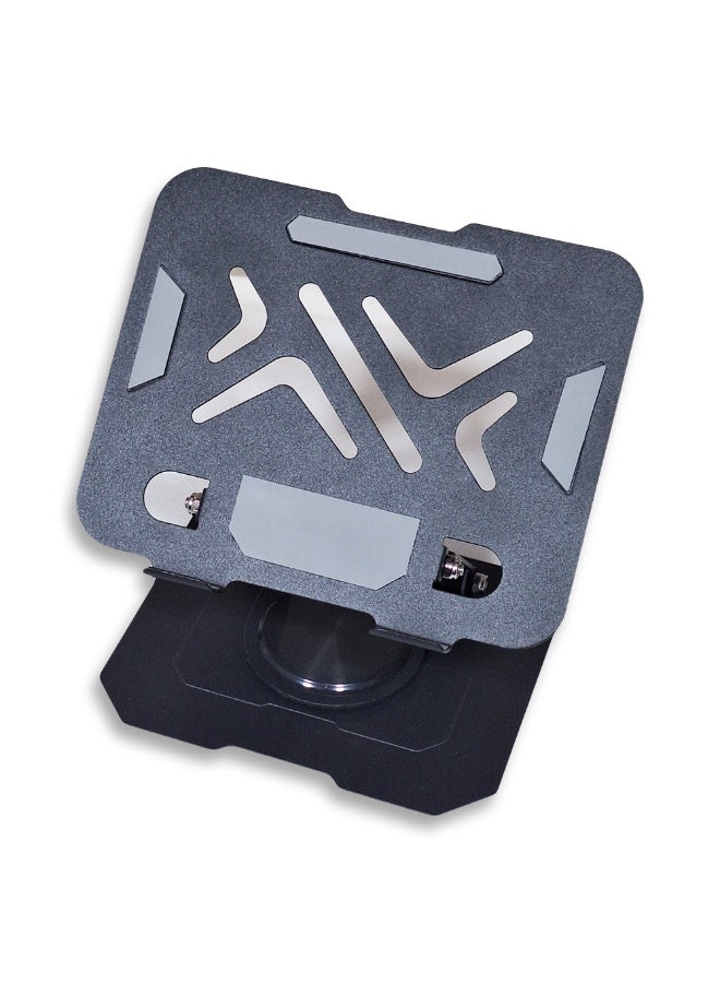 Foldable tablet and mobile stand with stylish and high-quality metal design, 360° rotation for an ideal viewing experience, supports ventilation to cool devices and preserve their lifespan, suitable for iPad and mobile phones, easy to store and carry, and ideal for studying, working or watching content anywhere - Image 2