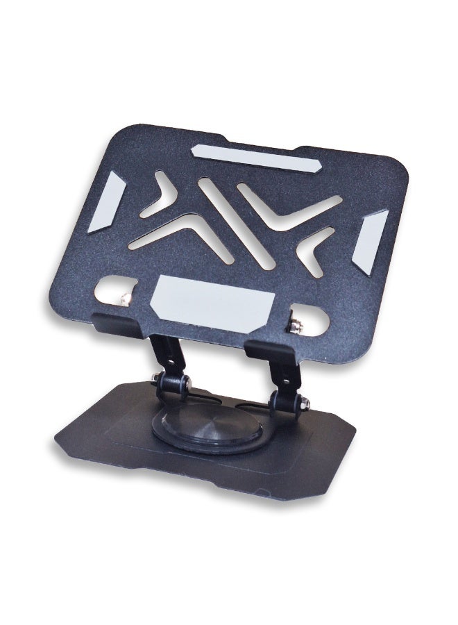 Foldable tablet and mobile stand with stylish and high-quality metal design, 360° rotation for an ideal viewing experience, supports ventilation to cool devices and preserve their lifespan, suitable for iPad and mobile phones, easy to store and carry, and ideal for studying, working or watching content anywhere - Image 3