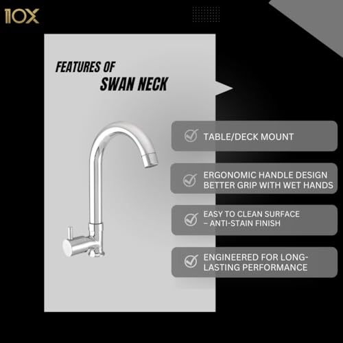 10X Stainless Steel Chrome Swan Neck Sn-8842 For Bathroom/Kitchen,Silver - Image 4