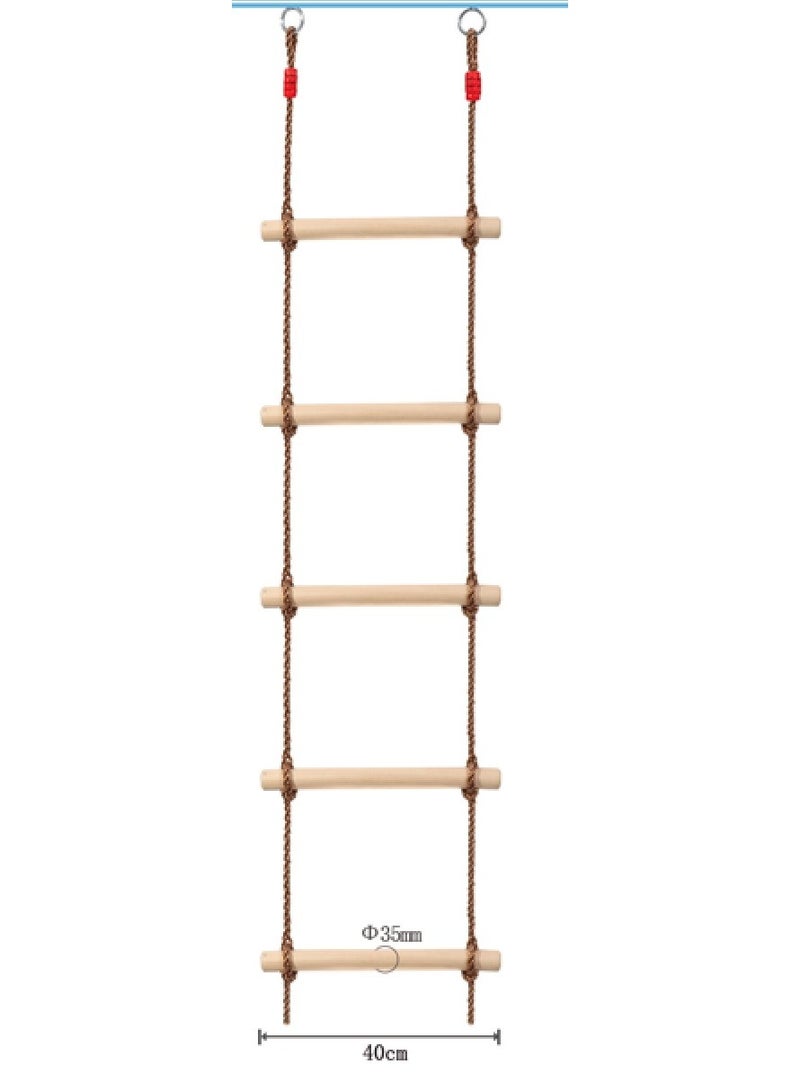 RBWTOYS Wooden Climbing Ladder, Six-Stage Wooden Entertainment and Exercise Climbing Ladder, Rope Hanging , Children's Outdoor Play Swing - Image 2