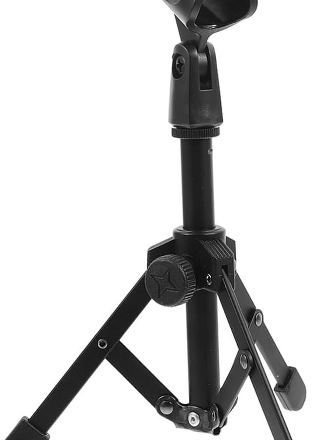 Foldable Desktop Microphone Stand Tripod Adjustable Height Stable Mic Mount for Home Studio Stage - Image 1