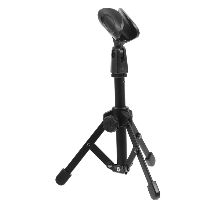 Foldable Desktop Microphone Stand Tripod Adjustable Height Stable Mic Mount for Home Studio Stage - Image 2