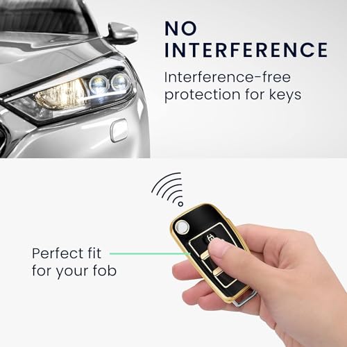 SHOPOFLUX TPU Car Key Cover Compatible for Audi A1 A3 A6 Q2 Q3 Q7 TT TTS R8 S3 S6 RS3 3 Button Flip Key - Black - Image 3