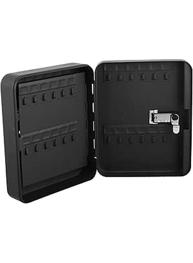 Wall Mounted Key Lock Box with Code Heavy Duty Scratch Resistant Key Cabinet Organizer Black - Image 1