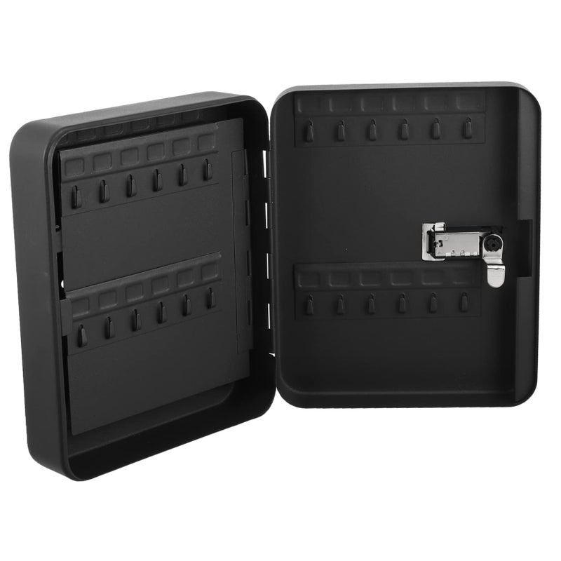 Wall Mounted Key Lock Box with Code Heavy Duty Scratch Resistant Key Cabinet Organizer Black - Image 2